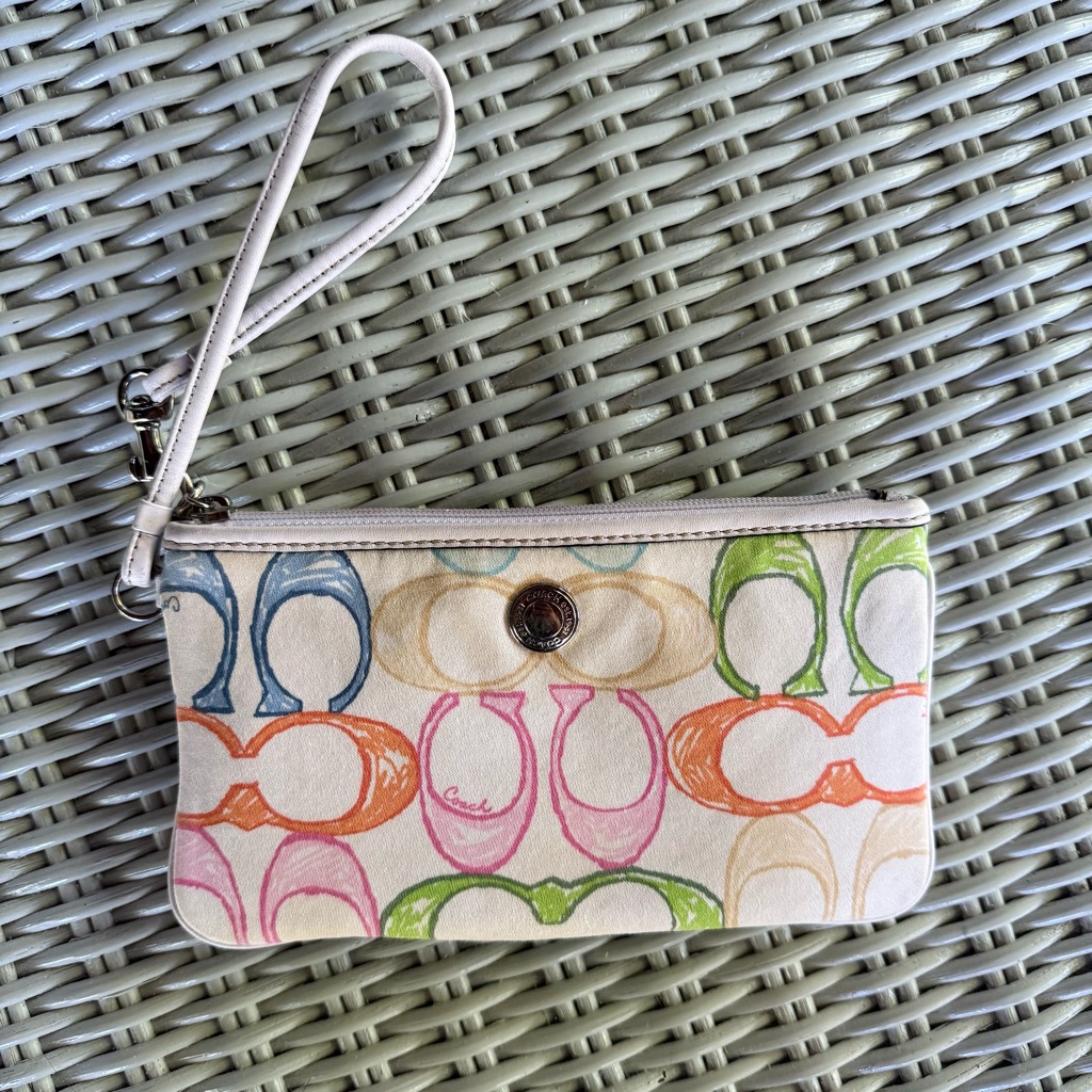 Coach Signature Multicolor Wristlet Authentic